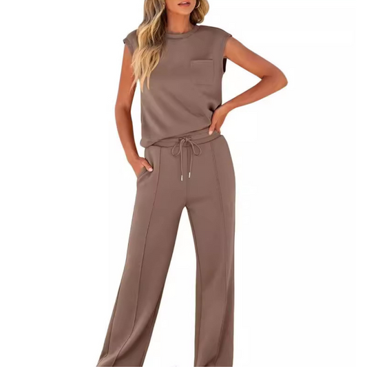 Conjunto casual de verano de corte relajado