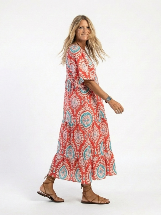 Vestido midi de estampado paisley
