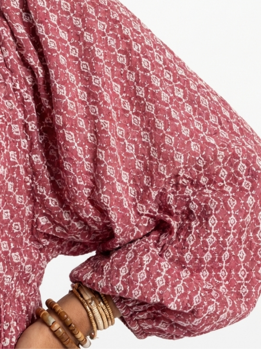 Arlet | Vestido midi geométrico de manga larga