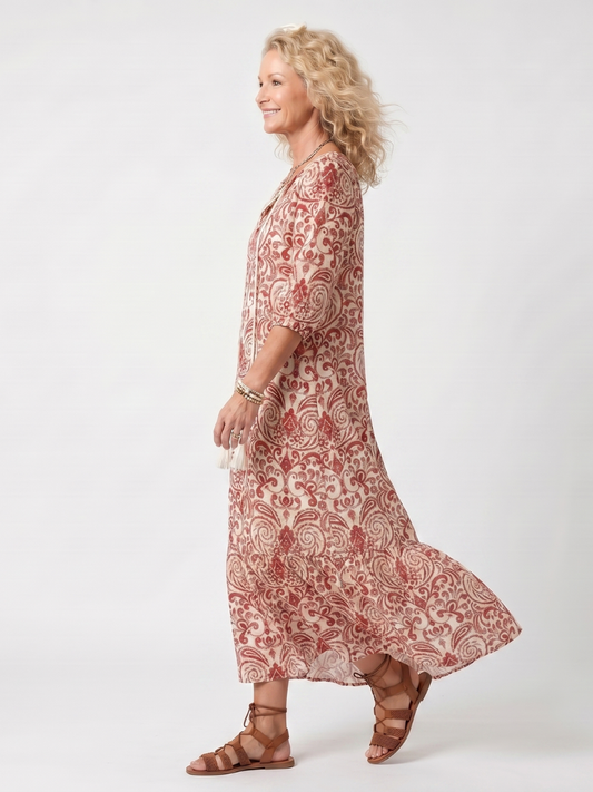 Vestido Noelle midi con estampado ornamental