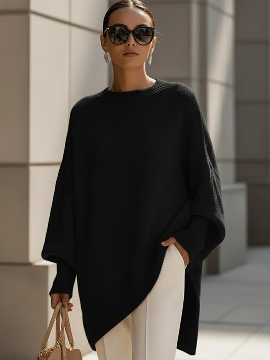 Adriana | Jersey Oversize Drapeado con Cuello Ancho