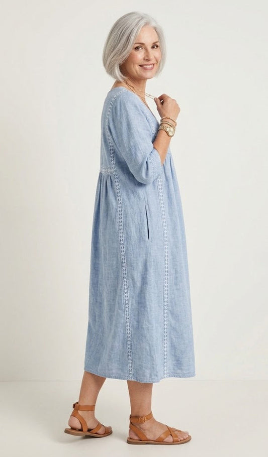 Vestido maxi de línea A con caída ligera