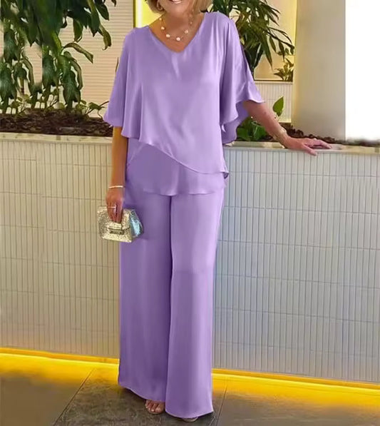 Conjunto fluido elegante de dos piezas