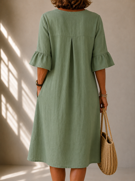 Vestido Elena con botones de corte cómodo