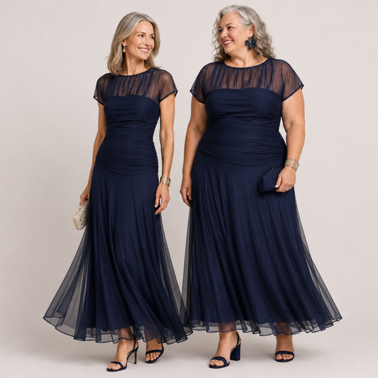 Vestido elegante de gasa con corte relajado