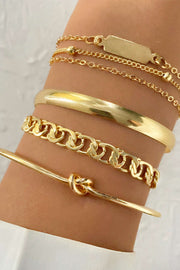 4-Piece Metal Chain Bracelet Set
