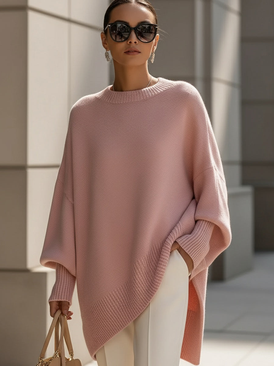 Adriana | Jersey Oversize Drapeado con Cuello Ancho