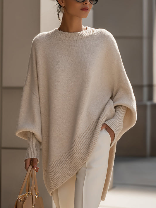 Adriana | Jersey Oversize Drapeado con Cuello Ancho