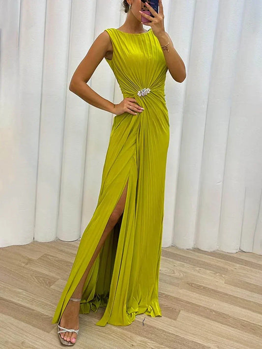 Freesia | Vestido maxi plisado de noche