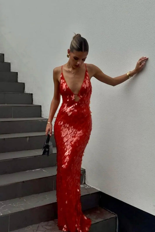 Holly | Vestido de lentejuelas con espalda abierta