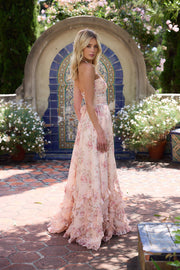Alexa | Vestido floral en tonos melocotón