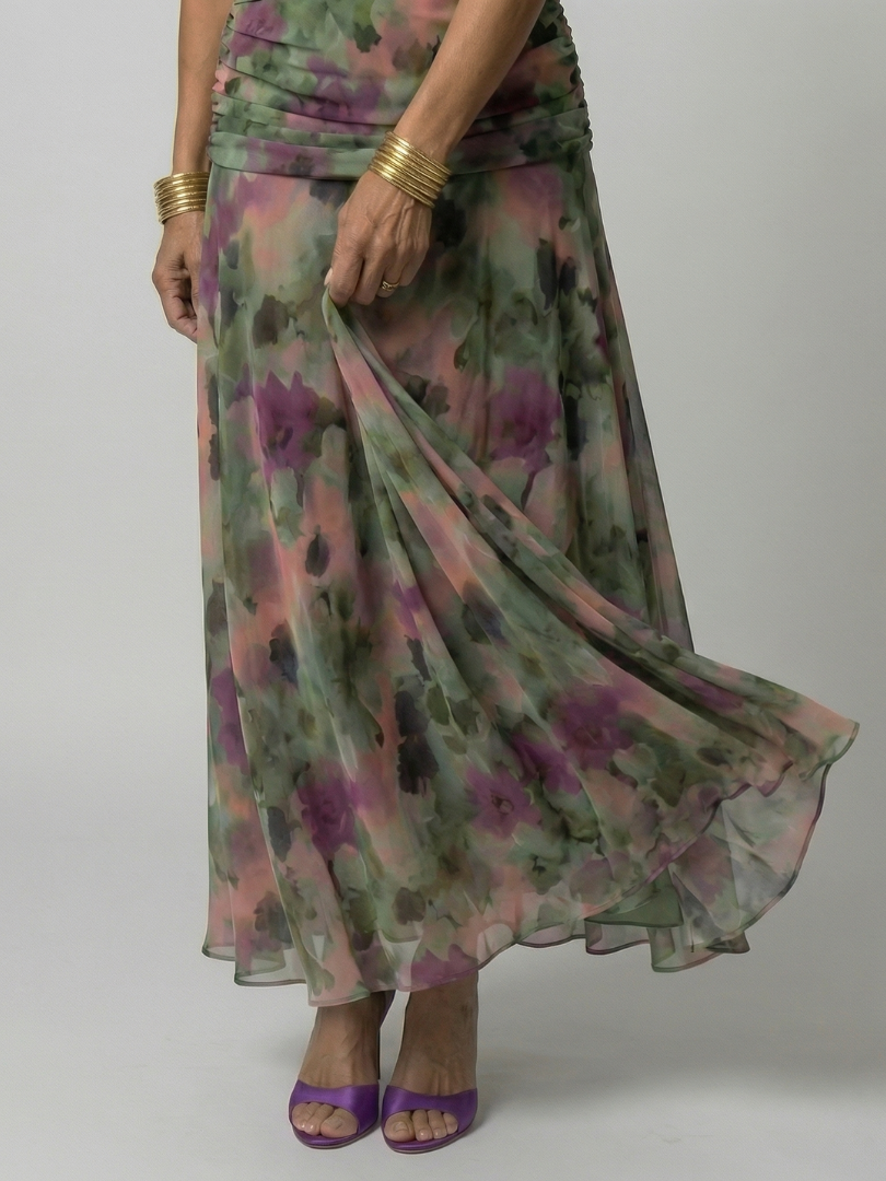 Lucía | Vestido midi fluido con hombros descubiertos