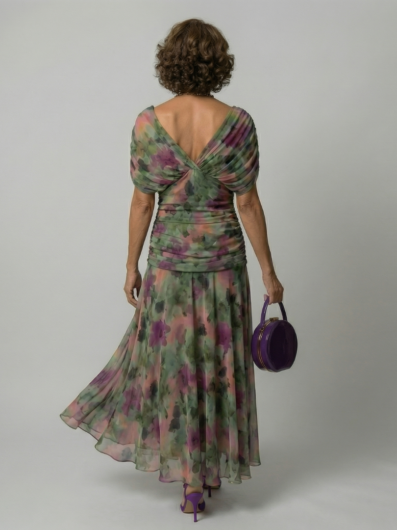 Lucía | Vestido midi fluido con hombros descubiertos