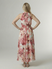 Vestido midi ligero con cuello halter