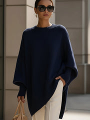 Adriana | Jersey Oversize Drapeado con Cuello Ancho