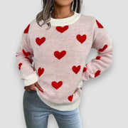 Soft-finish heart sweater