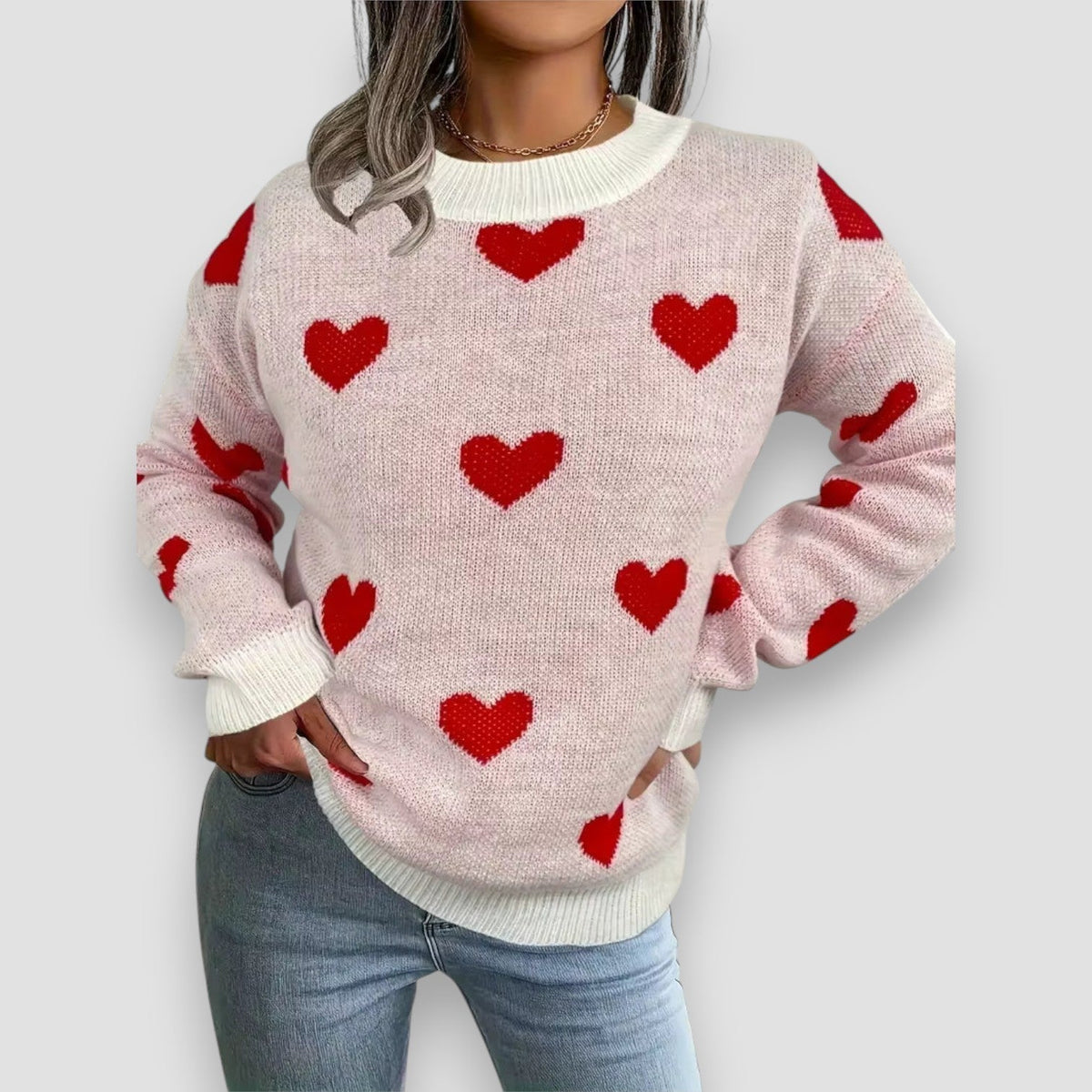 Soft-finish heart sweater