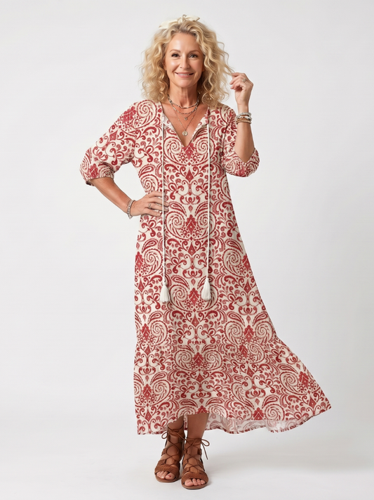 Vestido Noelle midi con estampado ornamental