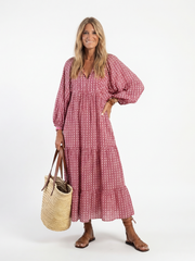 Arlet | Vestido midi geométrico de manga larga