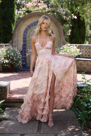 Alexa | Vestido floral en tonos melocotón