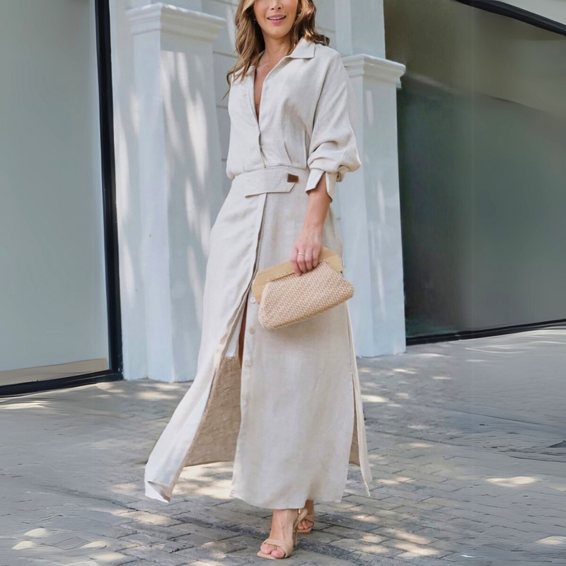 Ángela | Vestido maxi ligero con escote en V