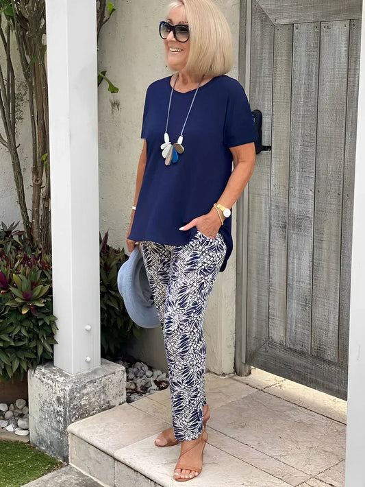 Conjunto fluido en tonos azules