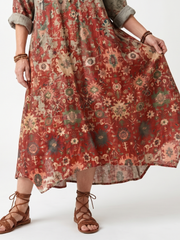 Vestido midi de estampado mixto