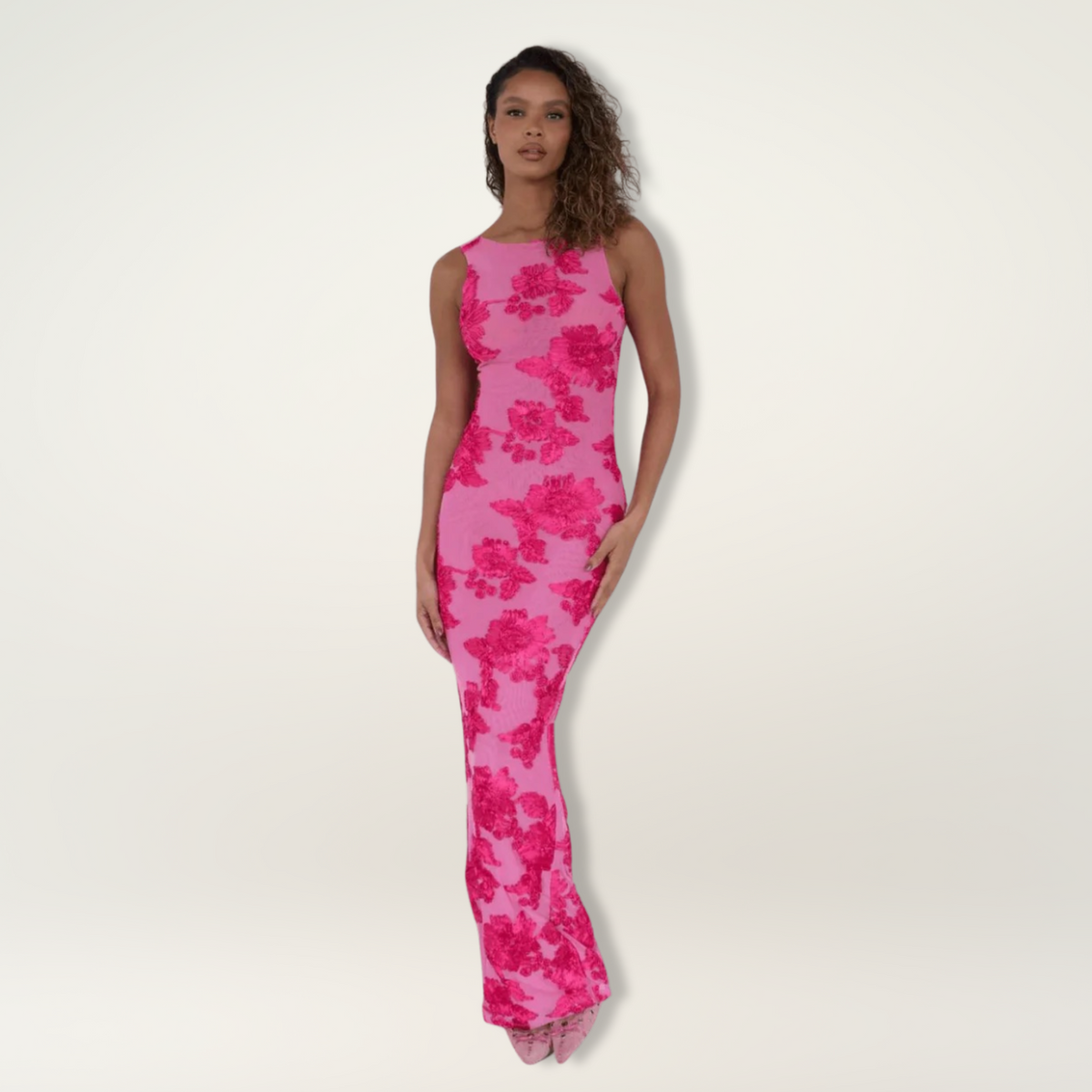 Lilia | Vestido maxi floral rosa