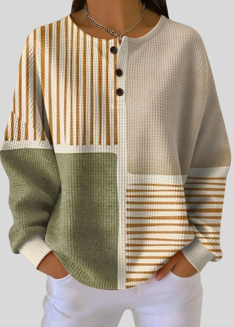 Nuria | Sudadera Henley de Punto Gofre