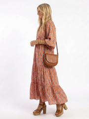Aitana | Vestido midi geométrico de corte fluido