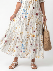 Botanical print midi dress