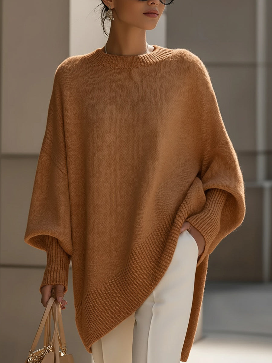 Adriana | Jersey Oversize Drapeado con Cuello Ancho
