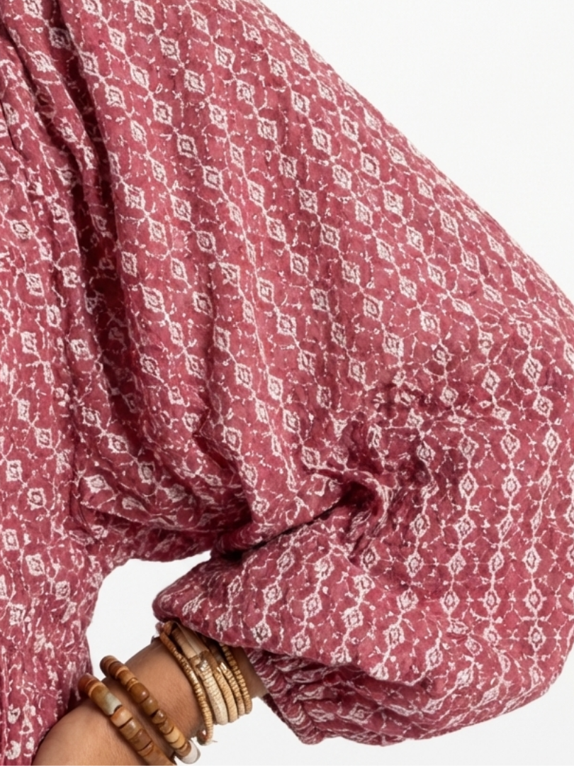 Arlet | Vestido midi geométrico de manga larga