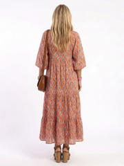 Aitana | Vestido midi geométrico de corte fluido