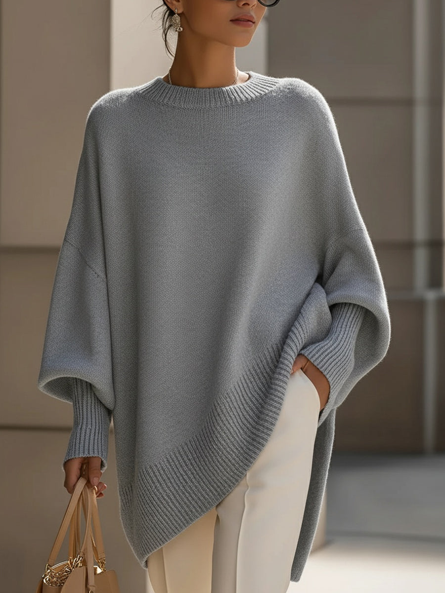 Adriana | Jersey Oversize Drapeado con Cuello Ancho