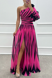 Bonnie | Vestido maxi asimétrico a rayas