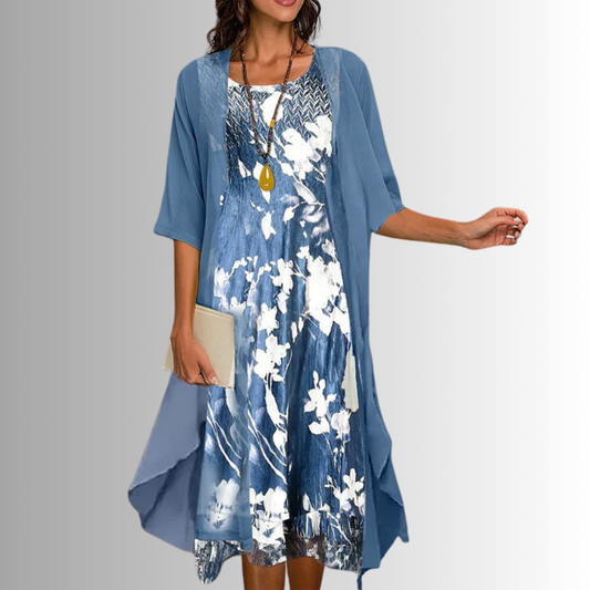 Carla | Conjunto floral de vestido y sobrecamisa