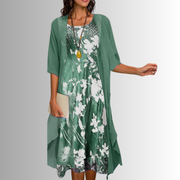 Carla | Conjunto floral de vestido y sobrecamisa
