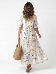 Botanical print midi dress
