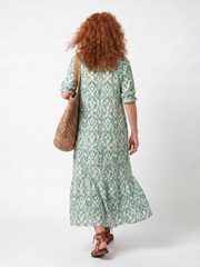 Vestido midi estampado con lazada