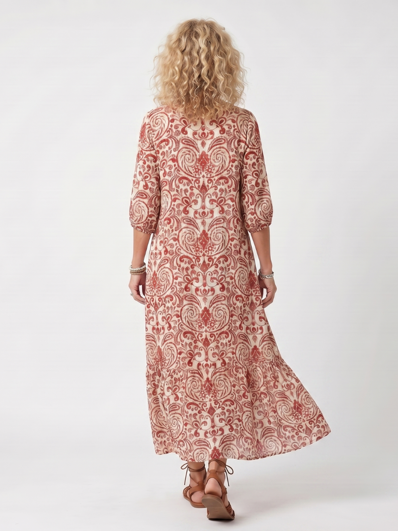 Vestido Noelle midi con estampado ornamental