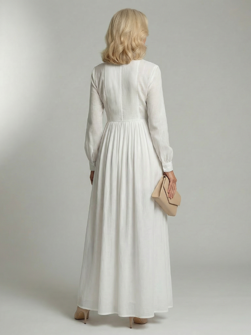 Vestido maxi abotonado de caída suave