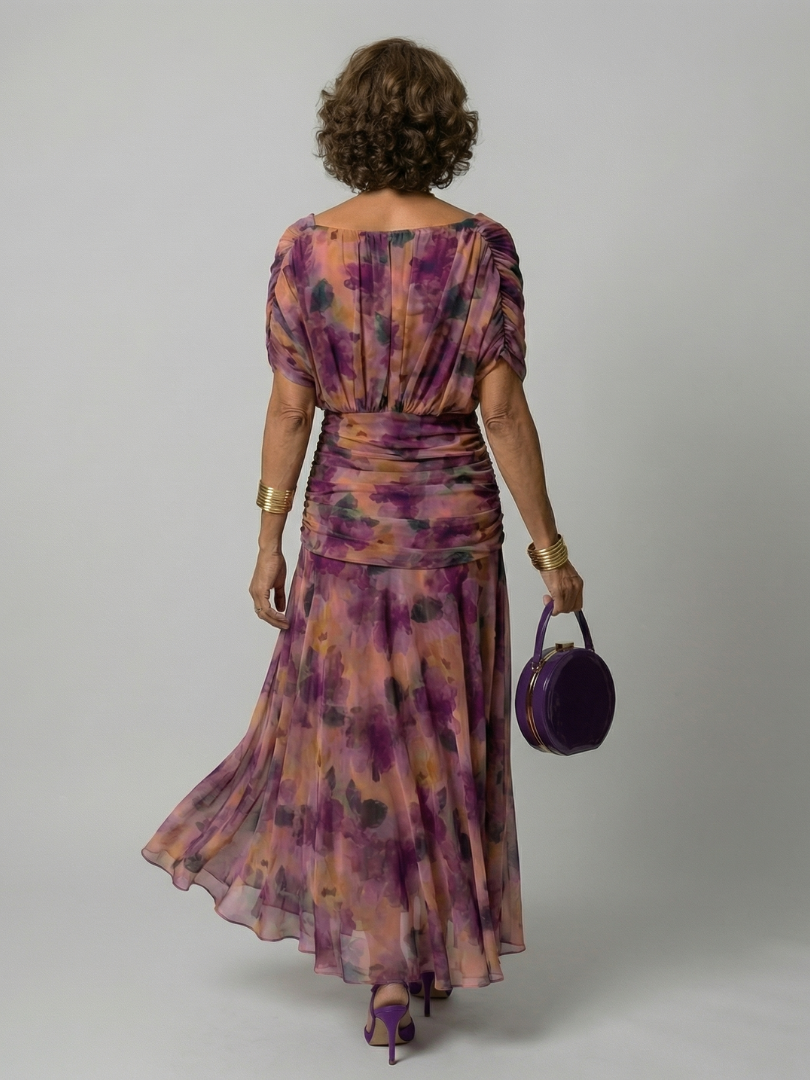 Lucía | Vestido midi fluido con hombros descubiertos