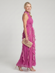 Elegant ruffled maxi dress