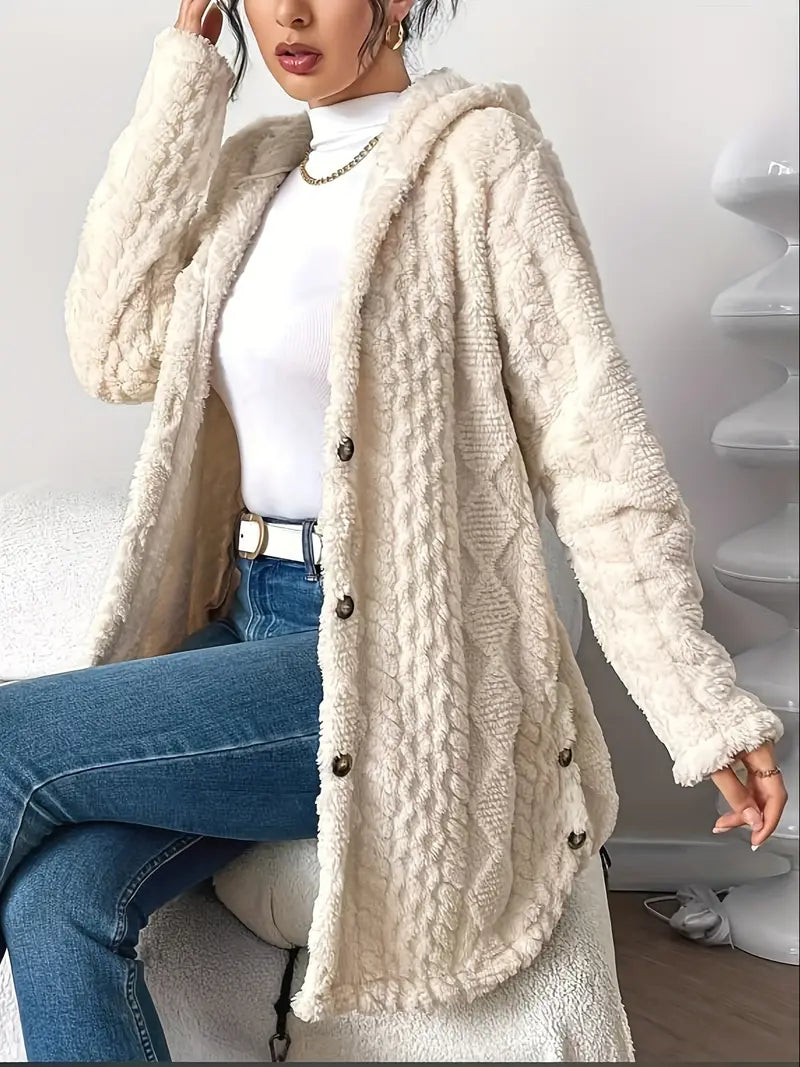 Soft-touch hooded cardigan