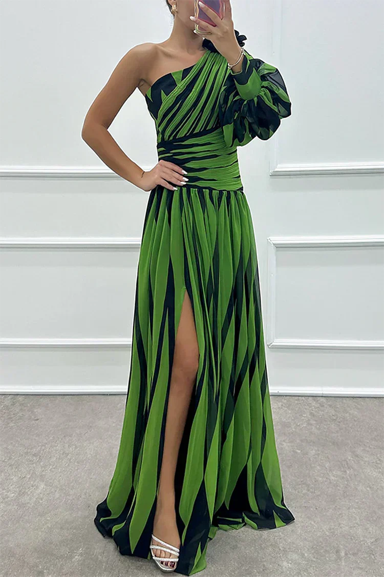 Bonnie | Vestido maxi asimétrico a rayas