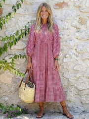 Arlet | Vestido midi geométrico de manga larga