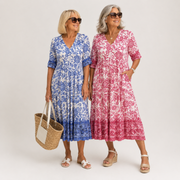 Flowy floral dress with a V-neck