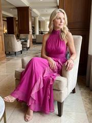 Elegant ruffled maxi dress