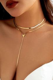 Elegant metallic chain choker necklace